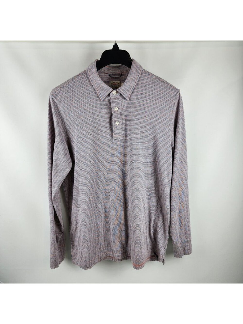 Faherty Shirt Mens Large Blue Pink Movement Polo L/S Striped MKF2306